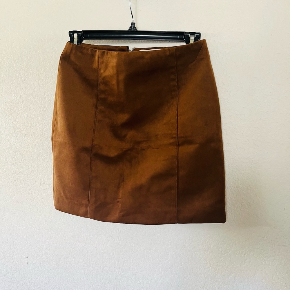 H&M Brown Suede-Look Mini Skirt